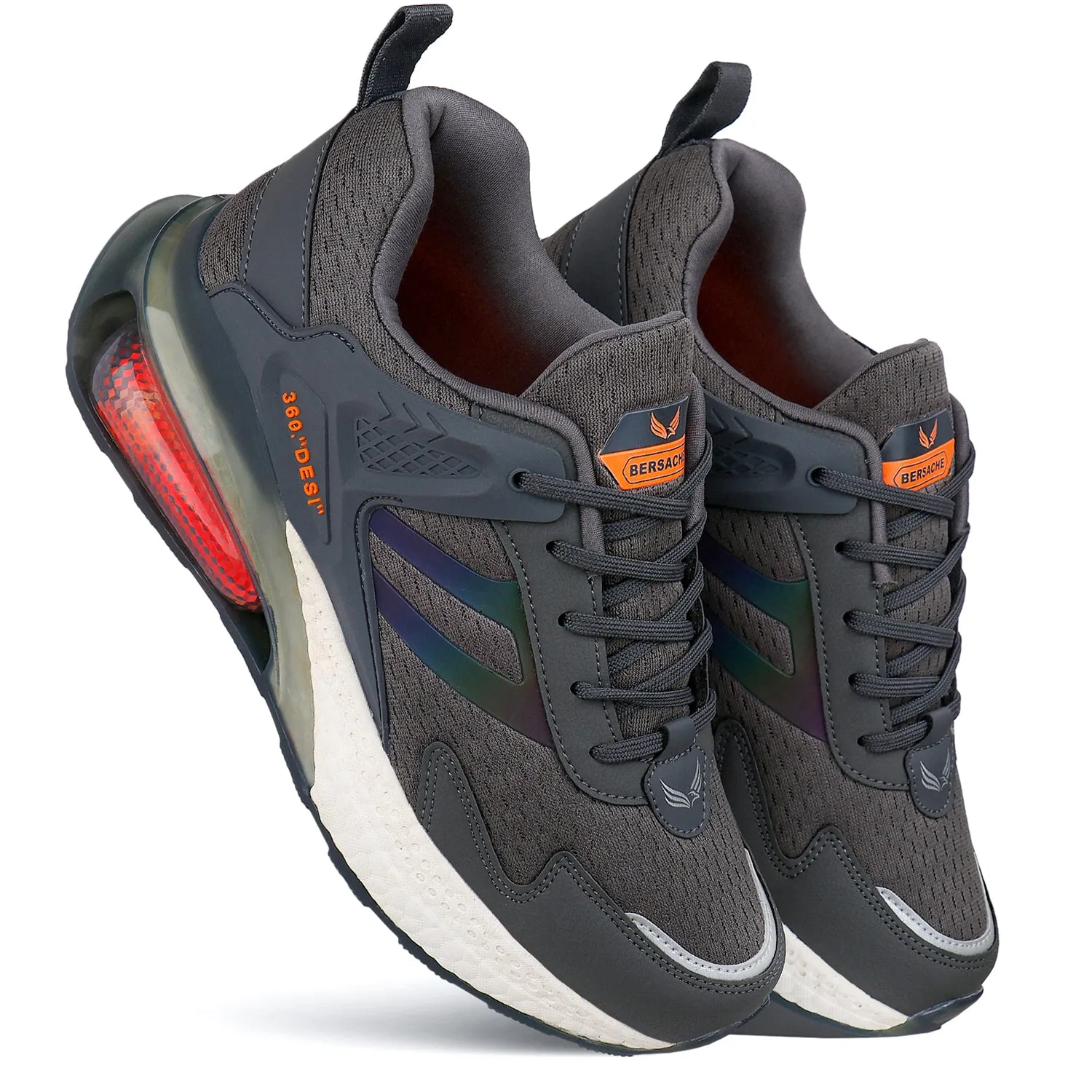 Bersache Lightweight Sports Running Walking Trekking Shoes For Men(Black 9078)