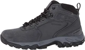 Columbia Men's Newton Ridge Plus II Suede Waterproof Boot, Breathable with High-Traction Grip, shark/black,9