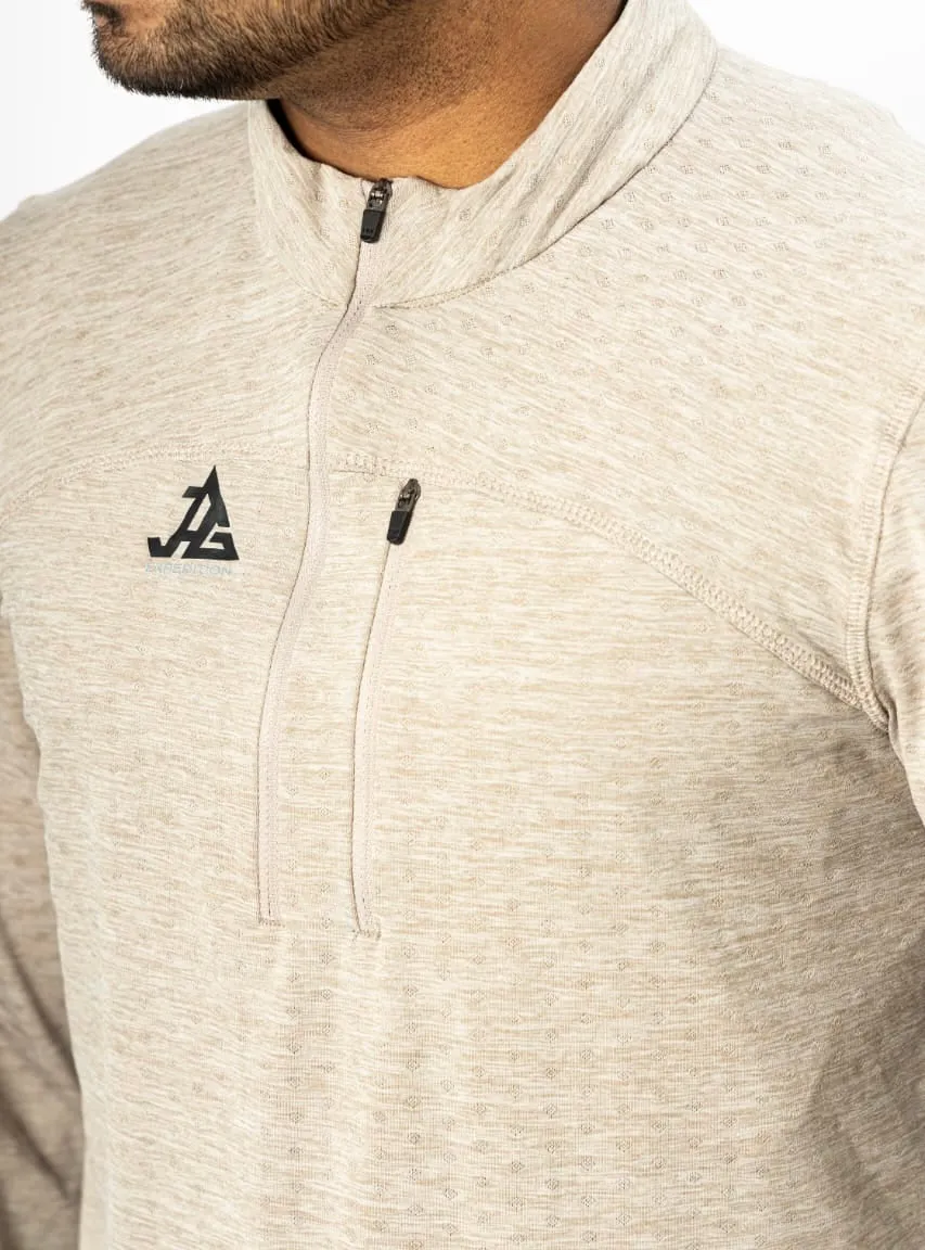 JAG Summit Seeker Series Full Sleeves Tshirt | UPF 50  Protection | Hiking Tshirt | Trekking Tshirt | Beige