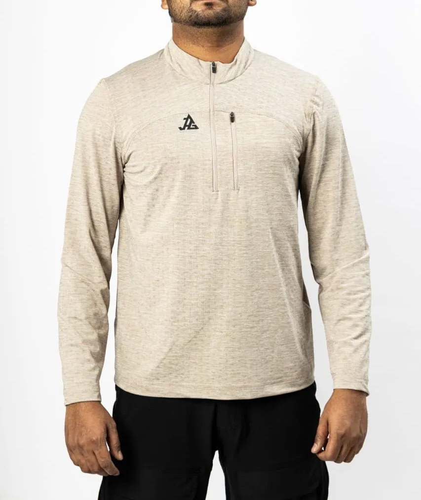 JAG Summit Seeker Series Full Sleeves Tshirt | UPF 50  Protection | Hiking Tshirt | Trekking Tshirt | Beige