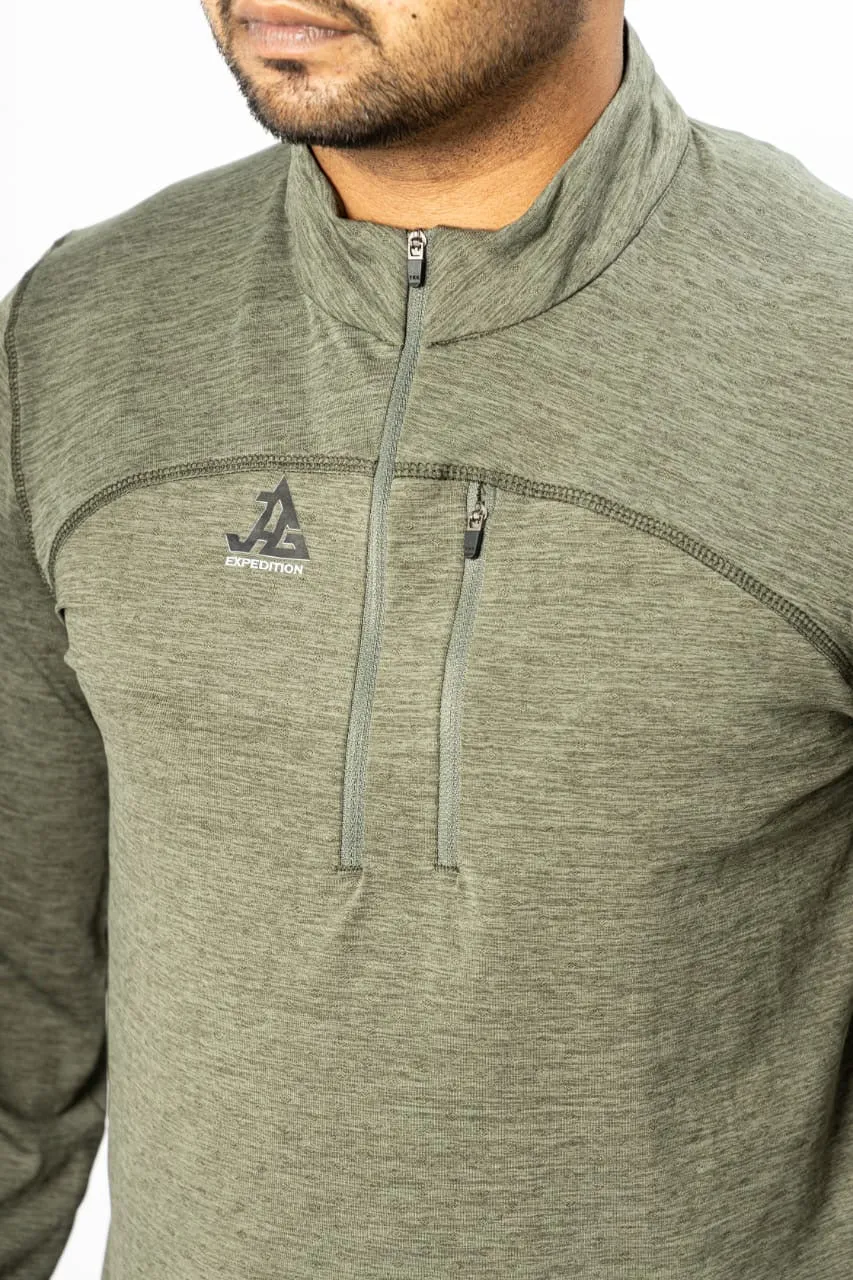 JAG Summit Seeker Series Full Sleeves Tshirt | UPF 50  Protection | Hiking Tshirt | Trekking Tshirt | Deep Olive