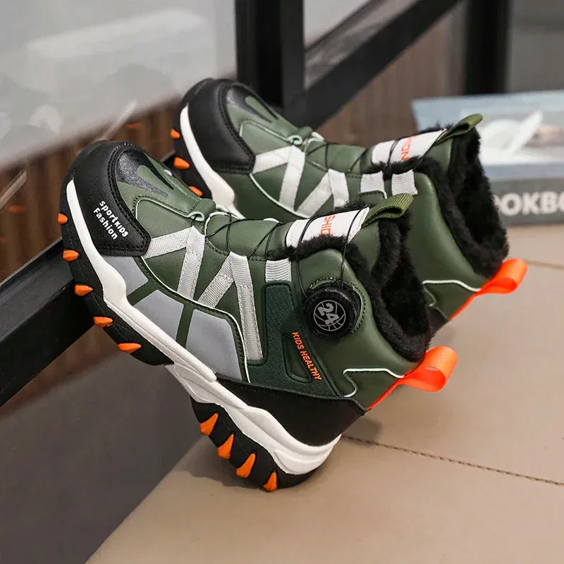 Kids Boys Plush Fashion Winter Warm Fur Shoes