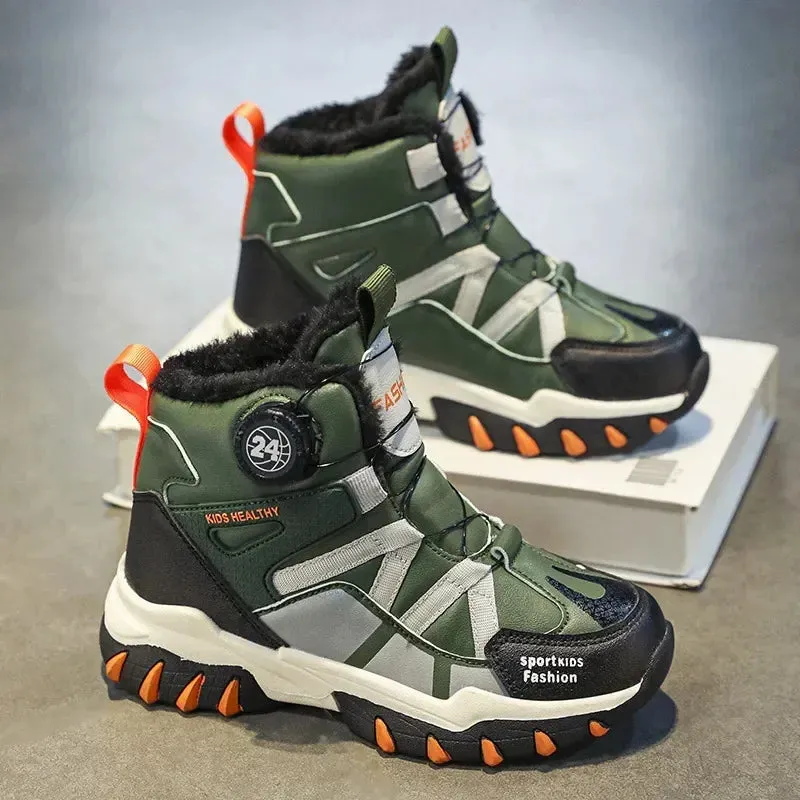 Kids Boys Plush Fashion Winter Warm Fur Shoes