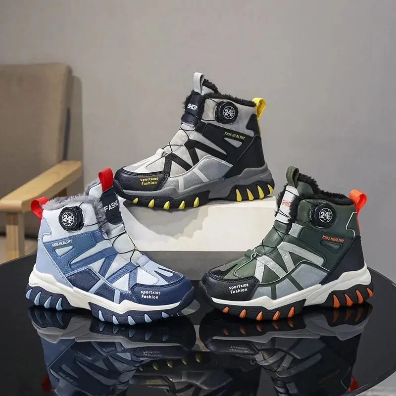 Kids Boys Plush Fashion Winter Warm Fur Shoes
