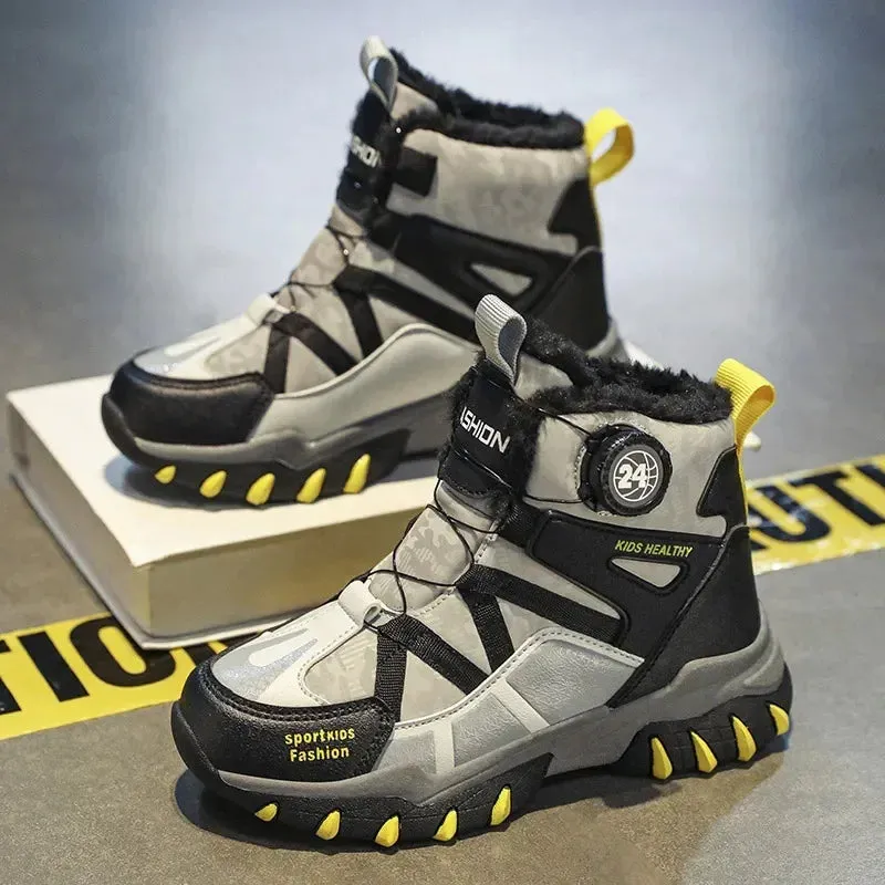 Kids Boys Plush Fashion Winter Warm Fur Shoes