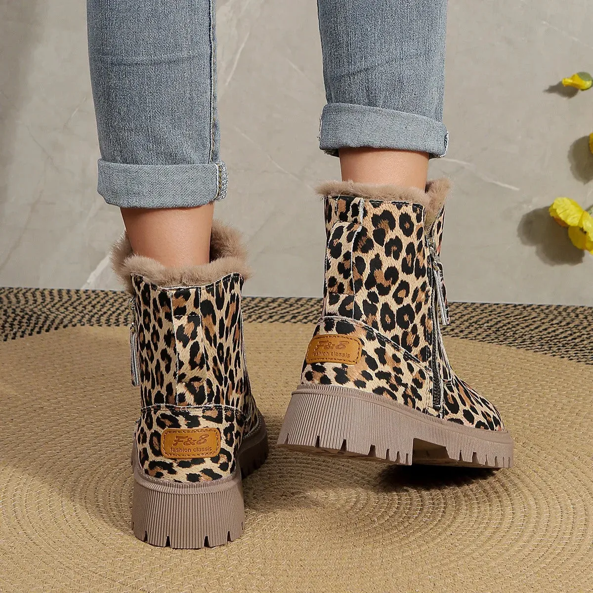 Leopard Snow Boots