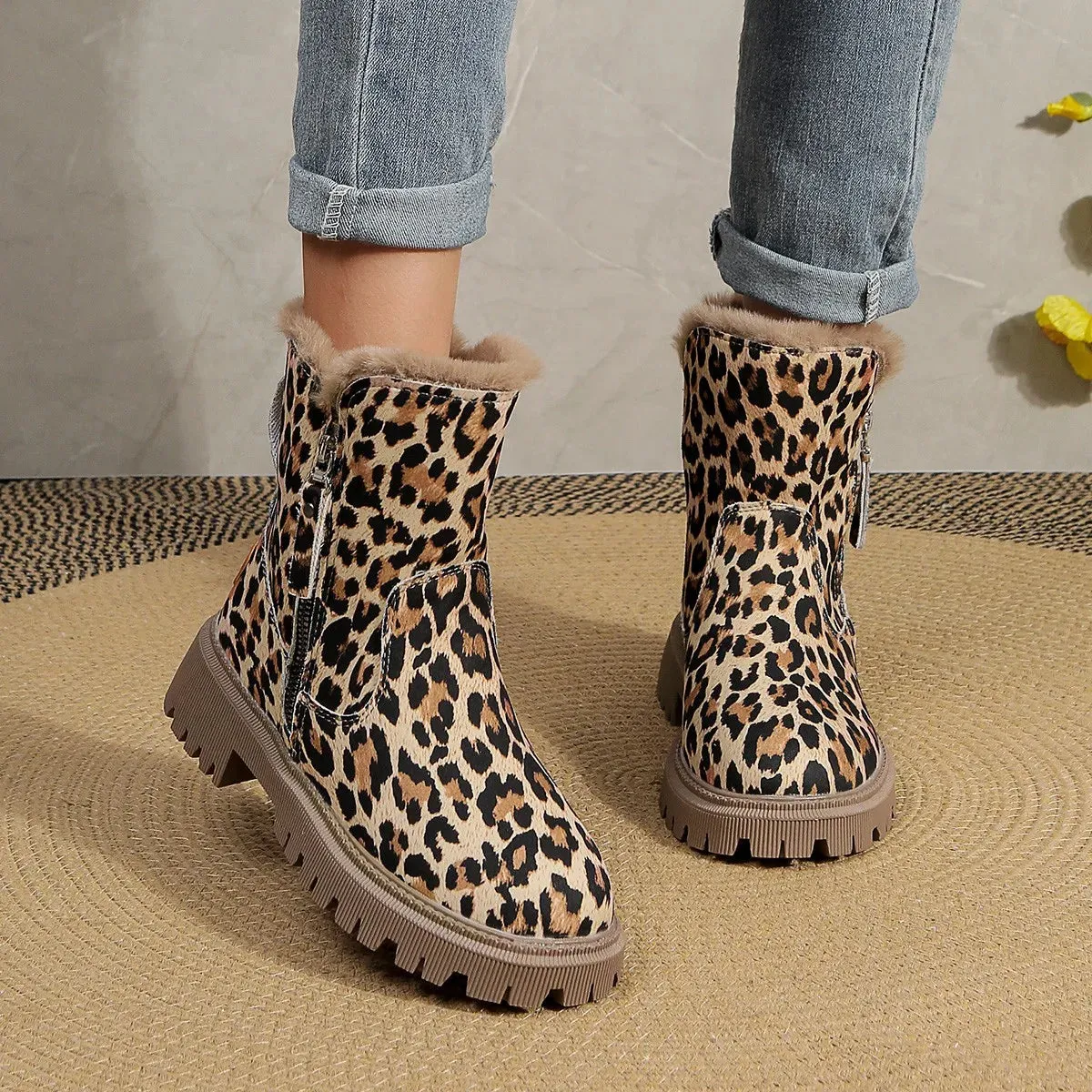Leopard Snow Boots