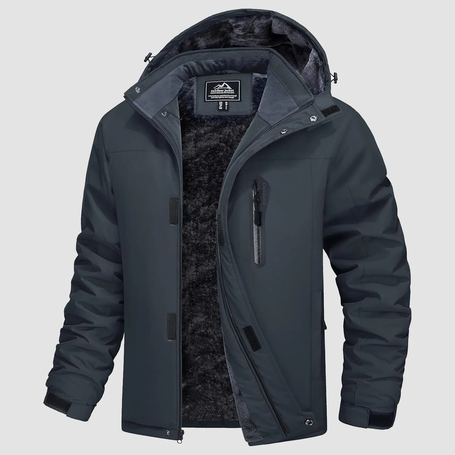 Men's Winter Coats Ski Snow Rain Jackets Water Resistant with Hood Warm Fleece Parka Hiking Fishing Work