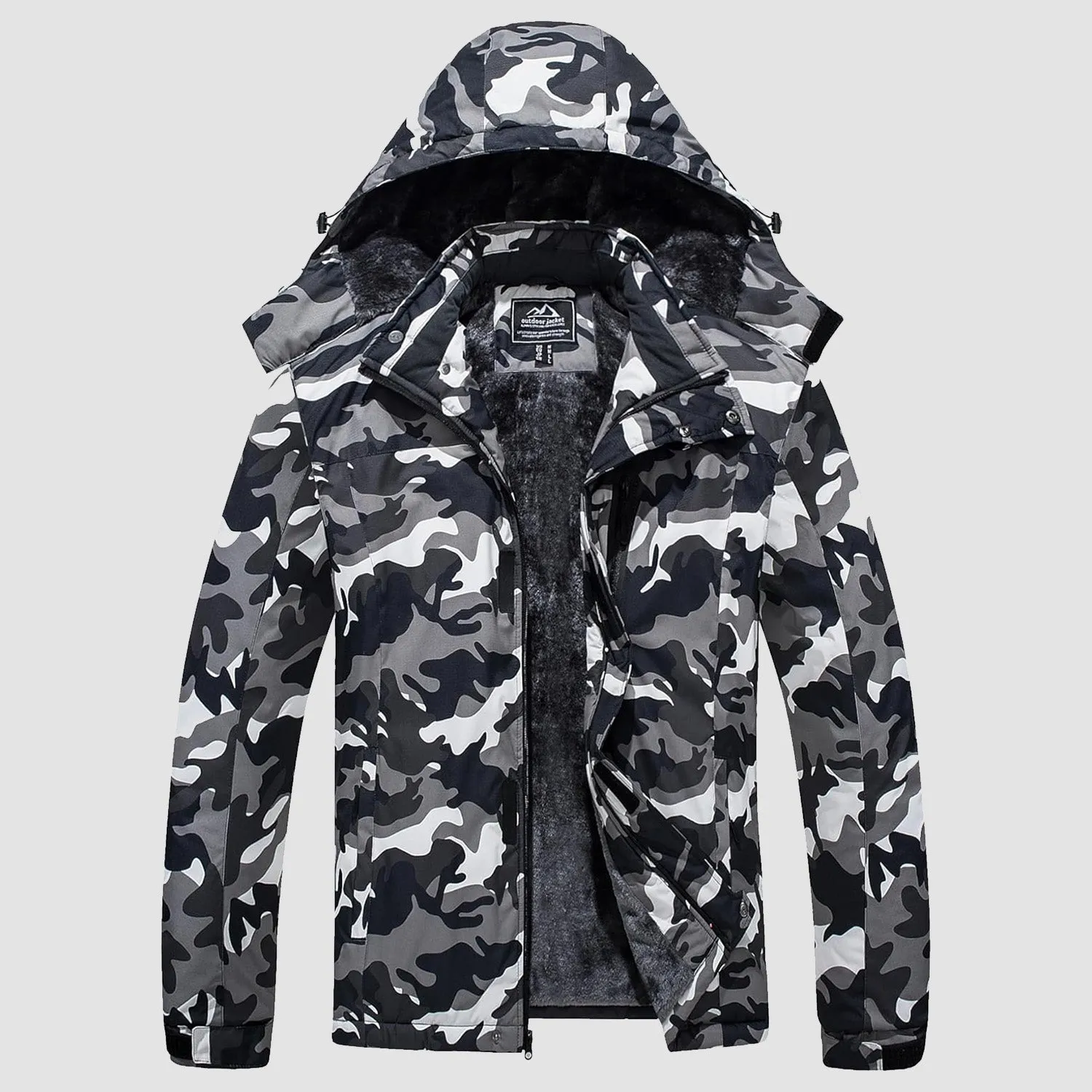 Men's Winter Coats Ski Snow Rain Jackets Water Resistant with Hood Warm Fleece Parka Hiking Fishing Work
