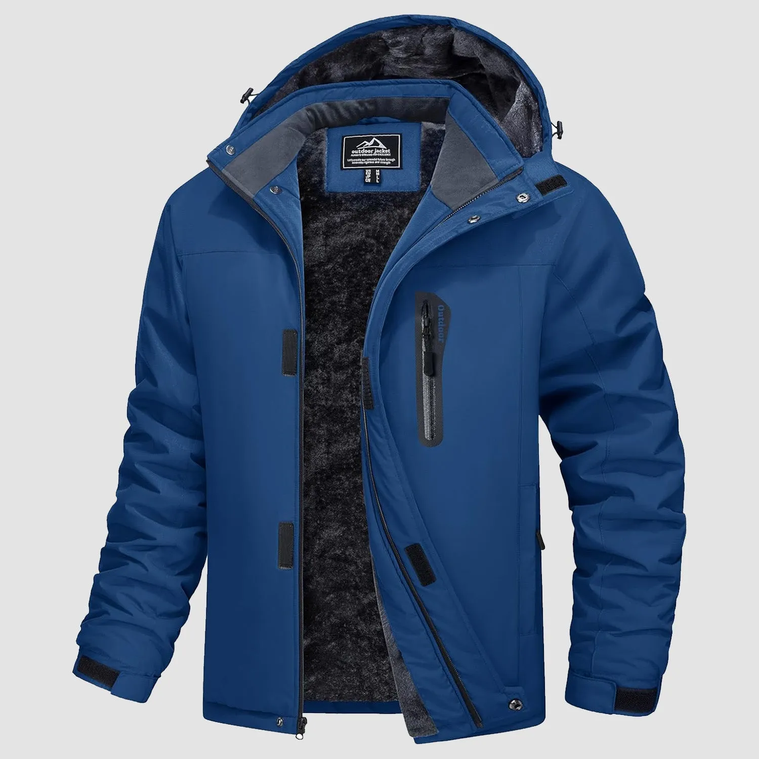 Men's Winter Coats Ski Snow Rain Jackets Water Resistant with Hood Warm Fleece Parka Hiking Fishing Work
