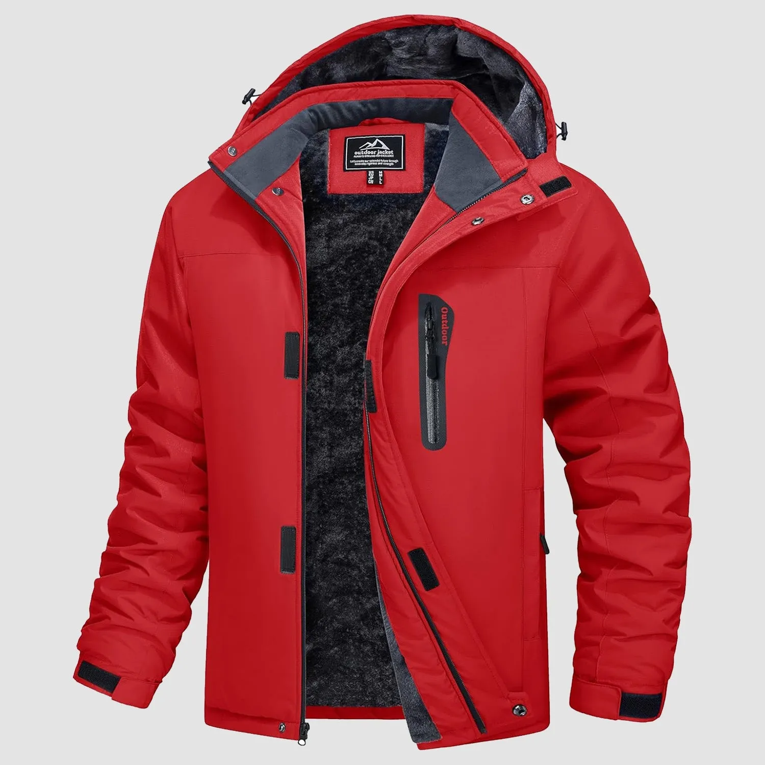 Men's Winter Coats Ski Snow Rain Jackets Water Resistant with Hood Warm Fleece Parka Hiking Fishing Work