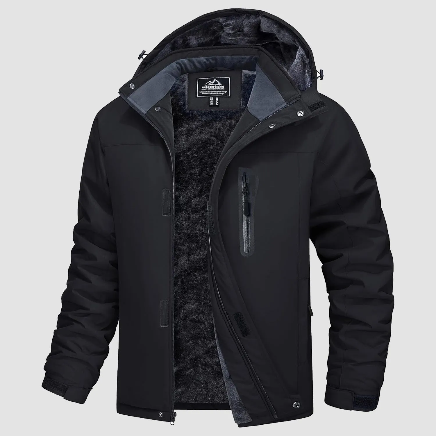 Men's Winter Coats Ski Snow Rain Jackets Water Resistant with Hood Warm Fleece Parka Hiking Fishing Work