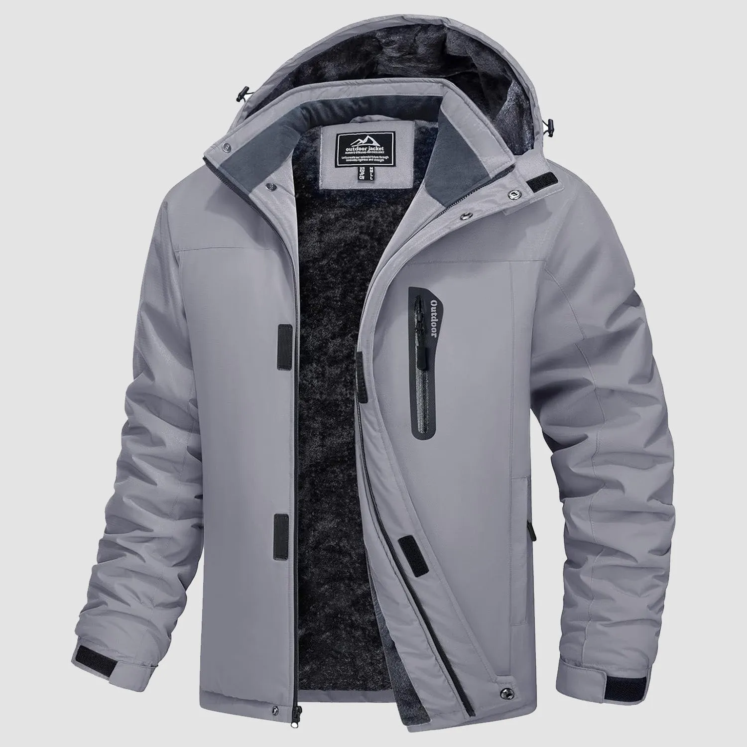 Men's Winter Coats Ski Snow Rain Jackets Water Resistant with Hood Warm Fleece Parka Hiking Fishing Work
