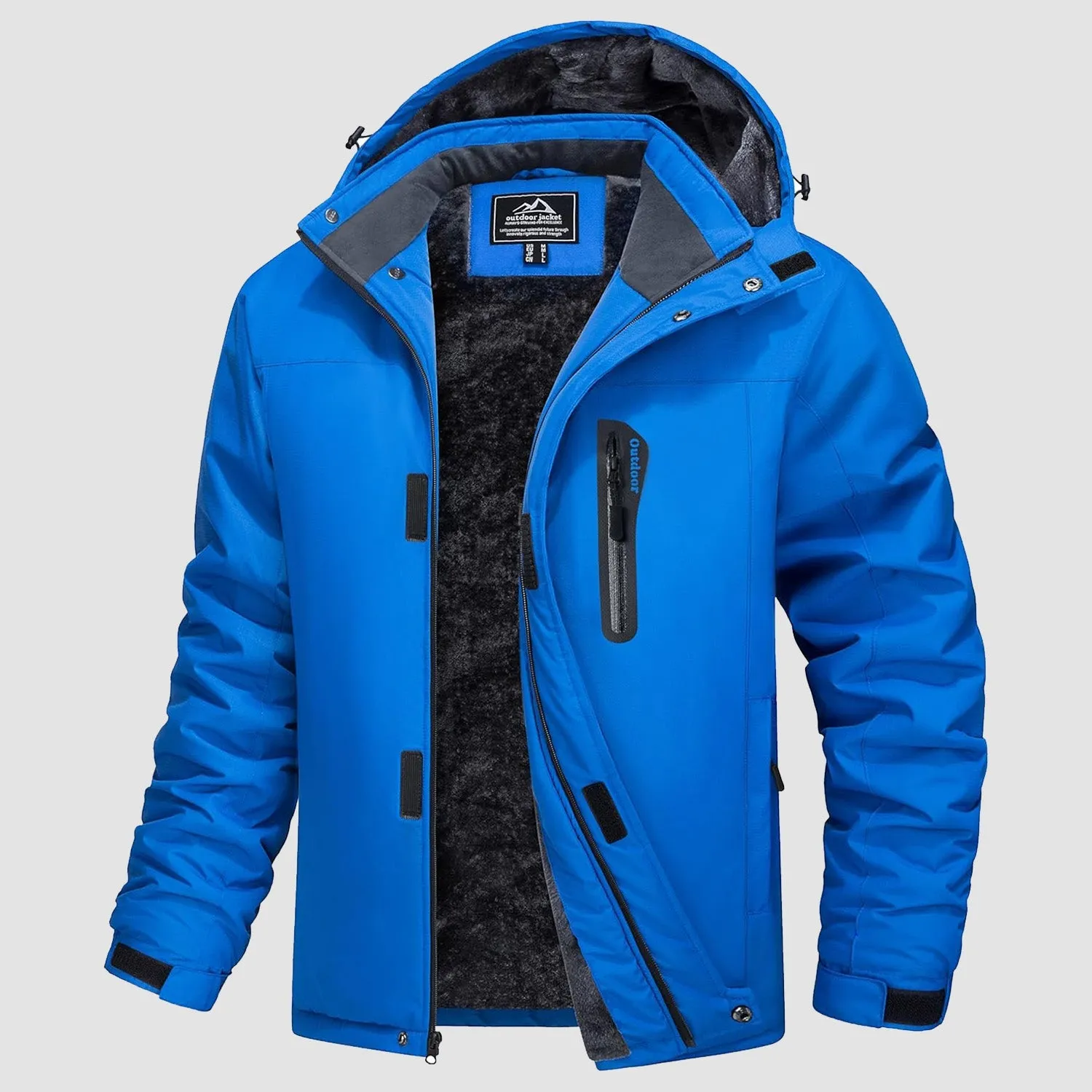 Men's Winter Coats Ski Snow Rain Jackets Water Resistant with Hood Warm Fleece Parka Hiking Fishing Work