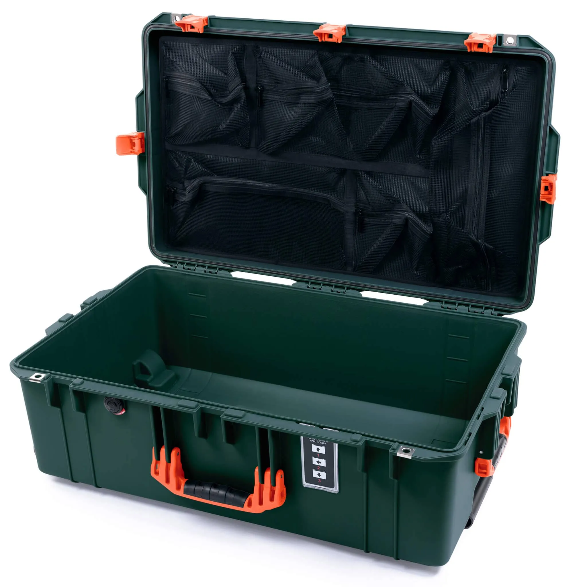 Pelican 1595 Air Case, Trekking Green with Orange Handles & Latches