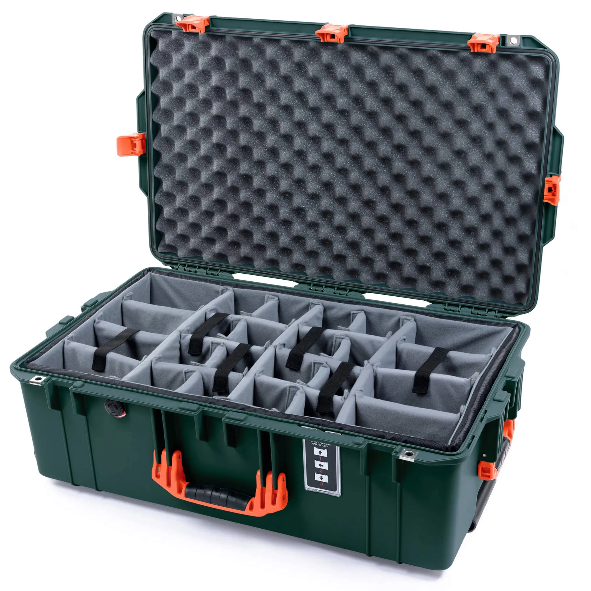 Pelican 1595 Air Case, Trekking Green with Orange Handles & Latches