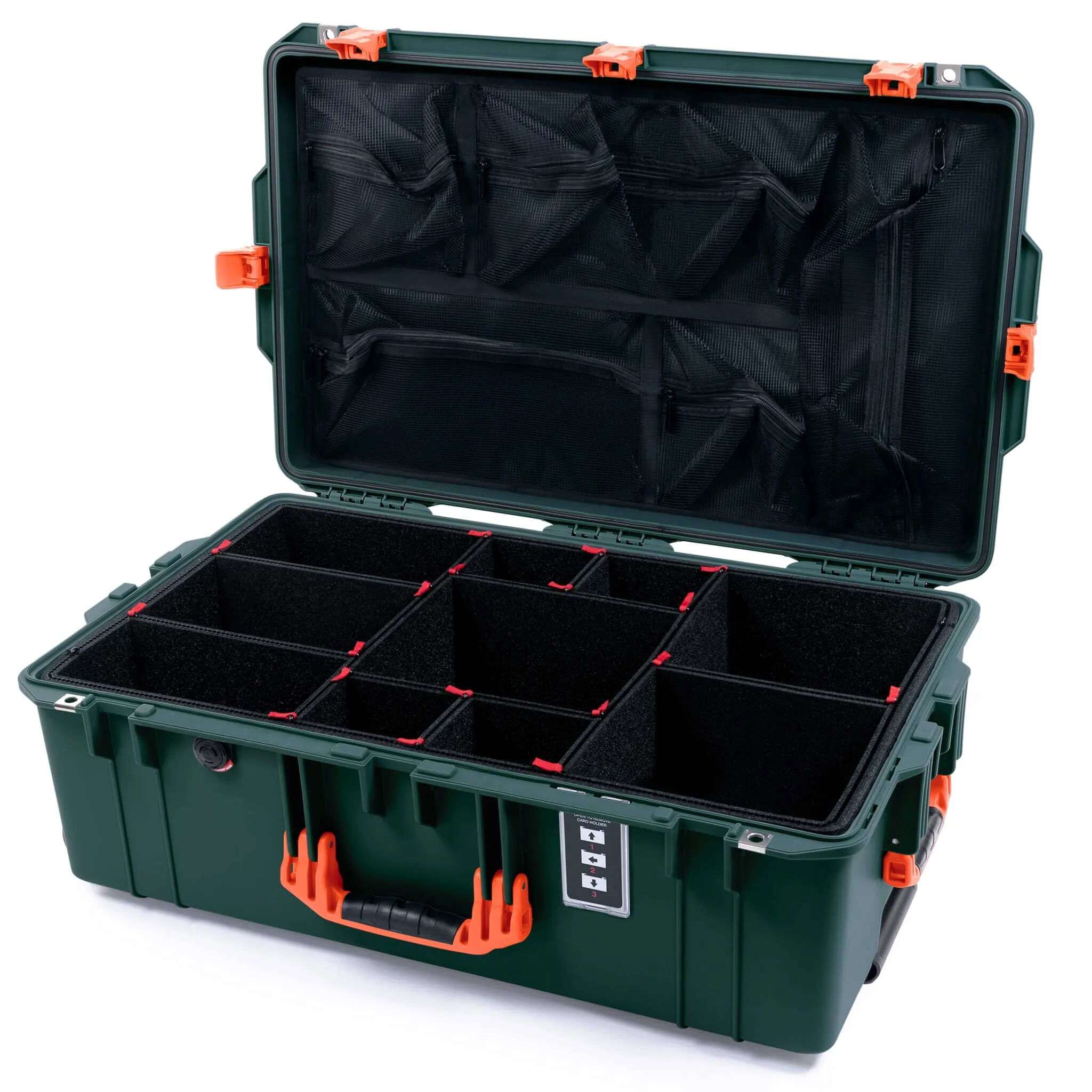 Pelican 1595 Air Case, Trekking Green with Orange Handles & Latches