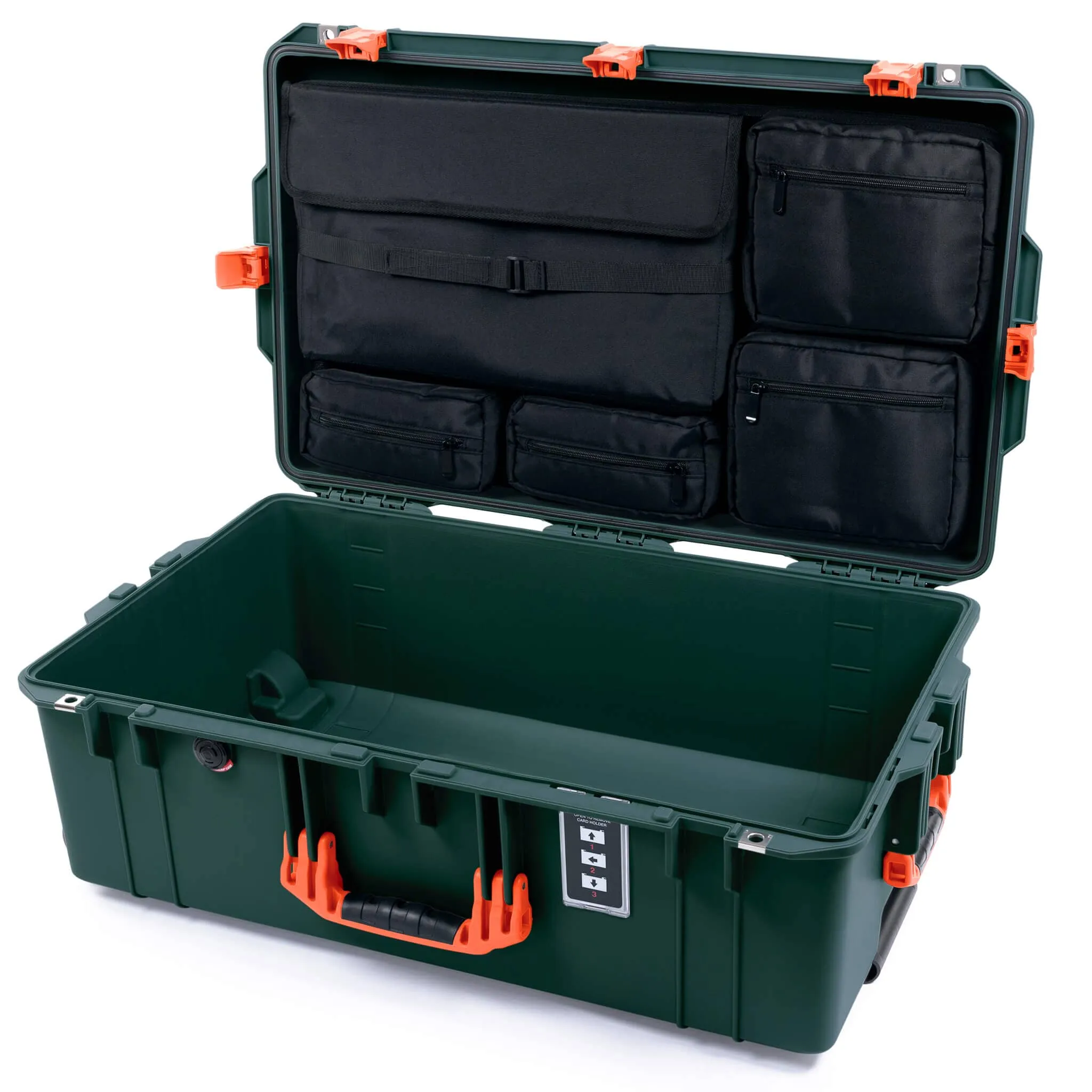 Pelican 1595 Air Case, Trekking Green with Orange Handles & Latches