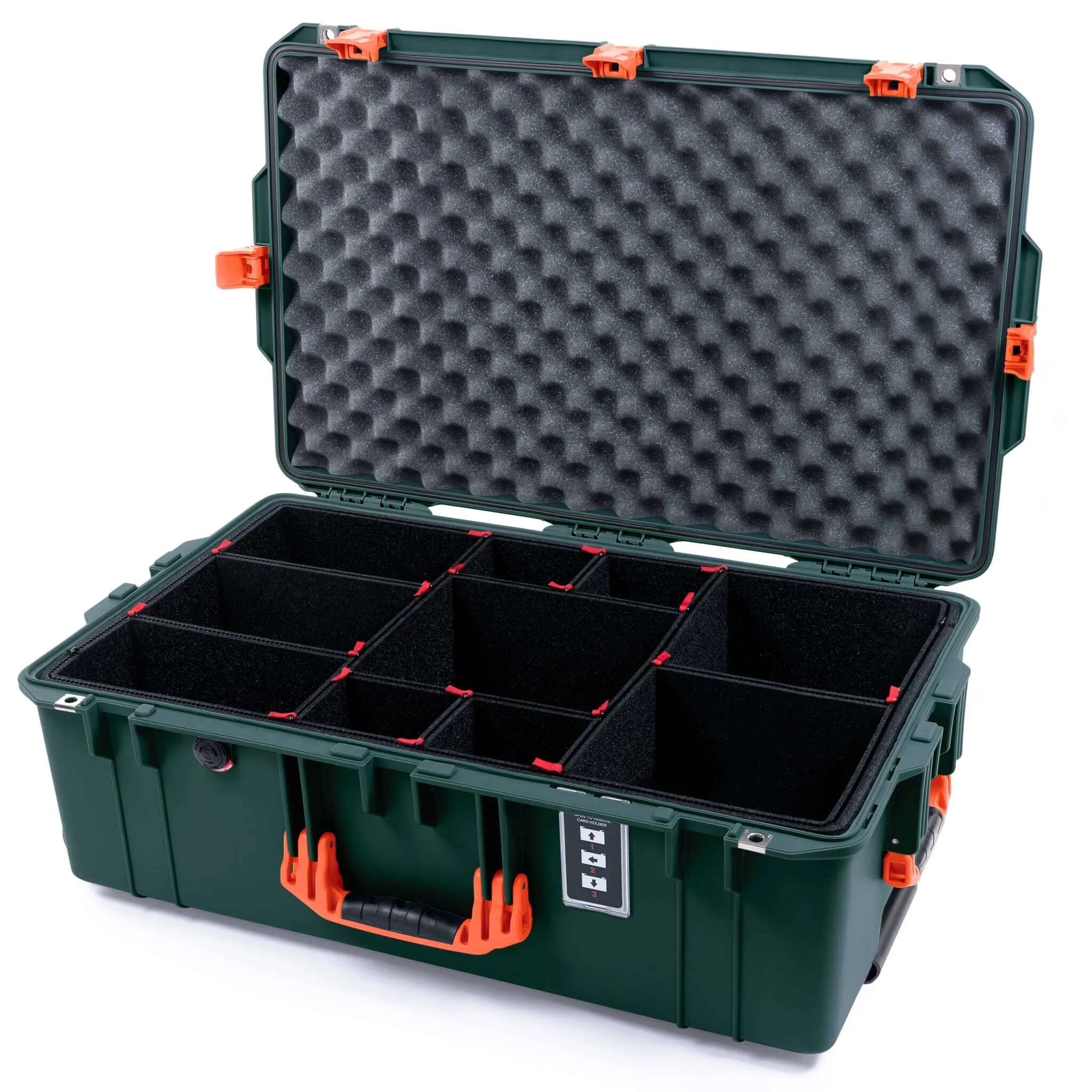 Pelican 1595 Air Case, Trekking Green with Orange Handles & Latches