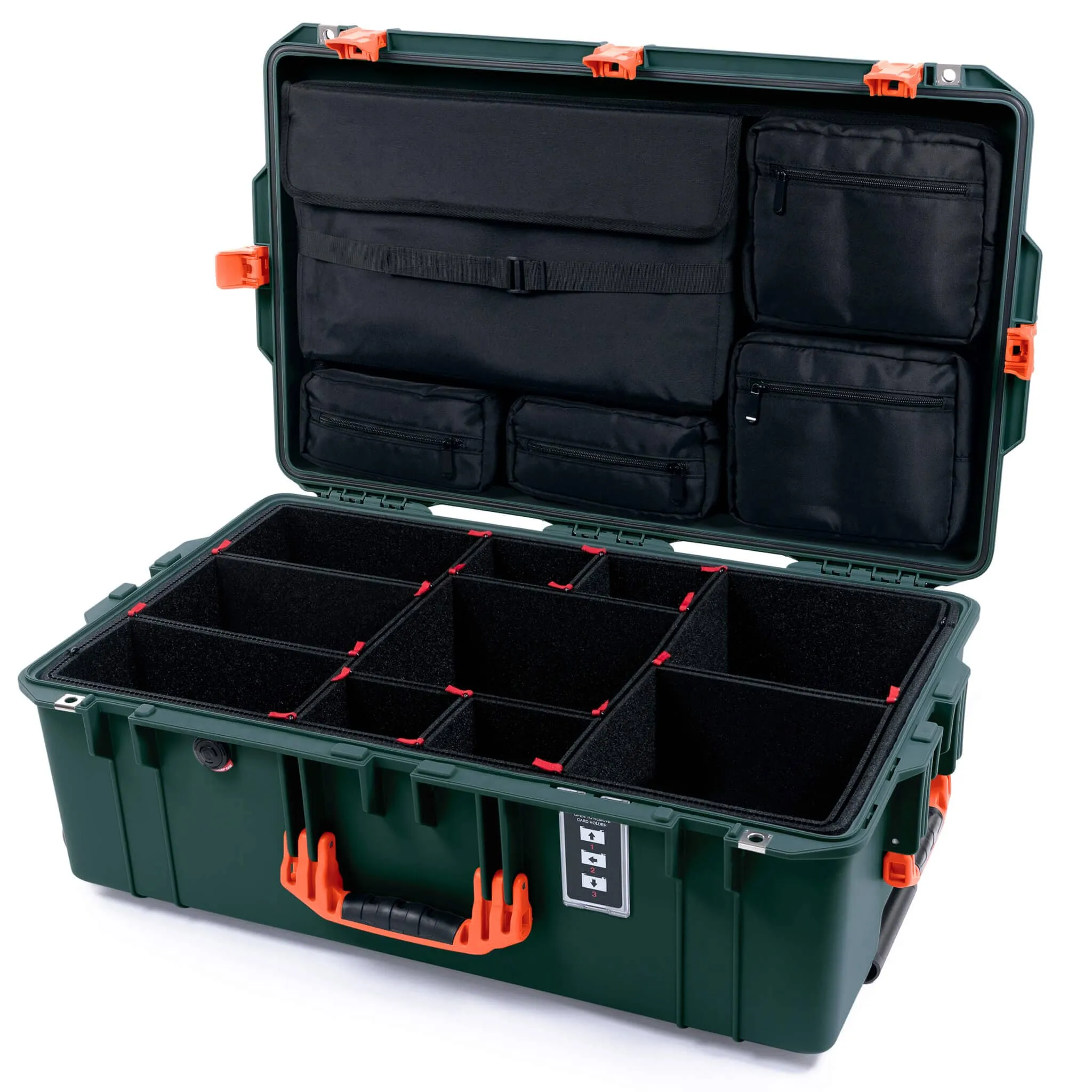 Pelican 1595 Air Case, Trekking Green with Orange Handles & Latches