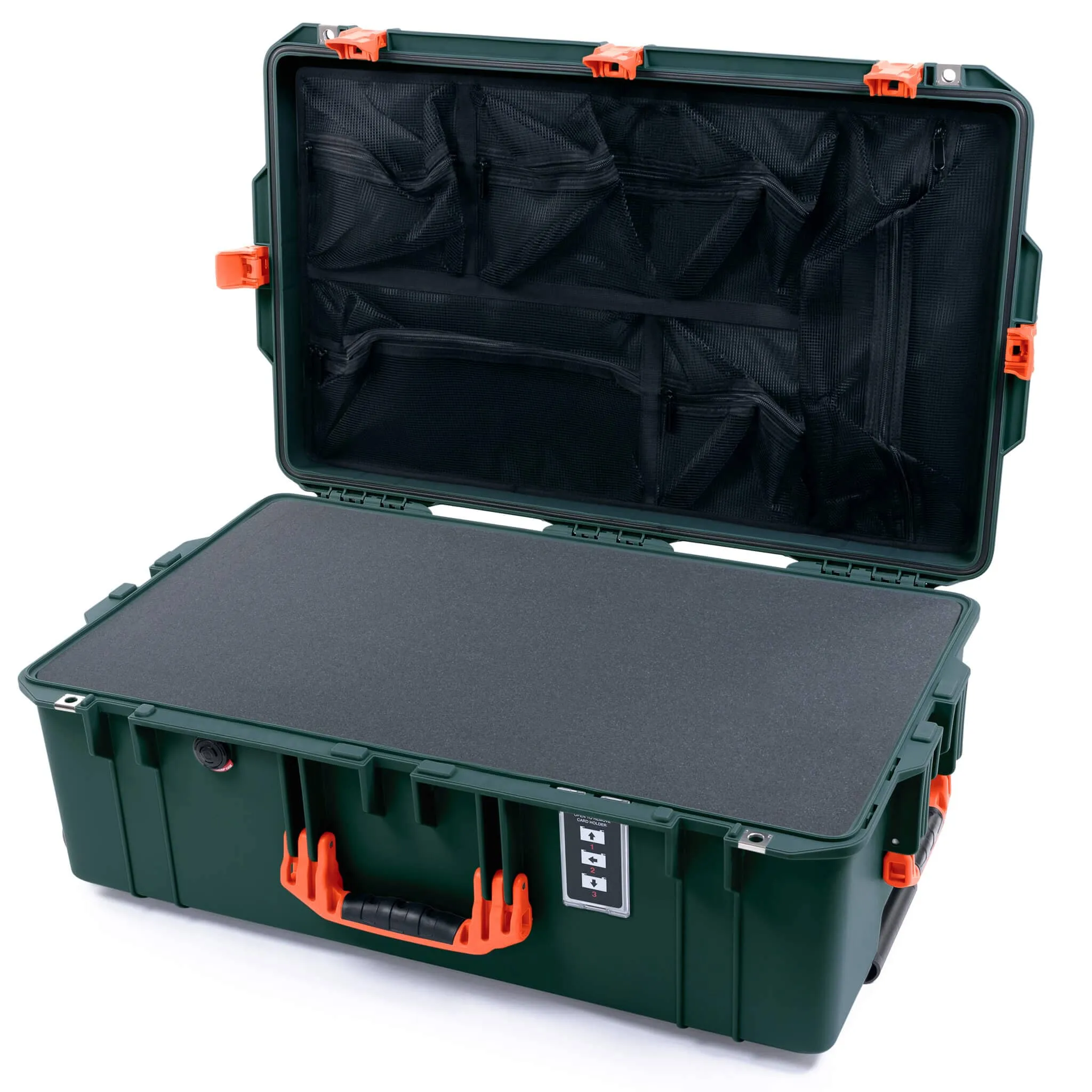 Pelican 1595 Air Case, Trekking Green with Orange Handles & Latches