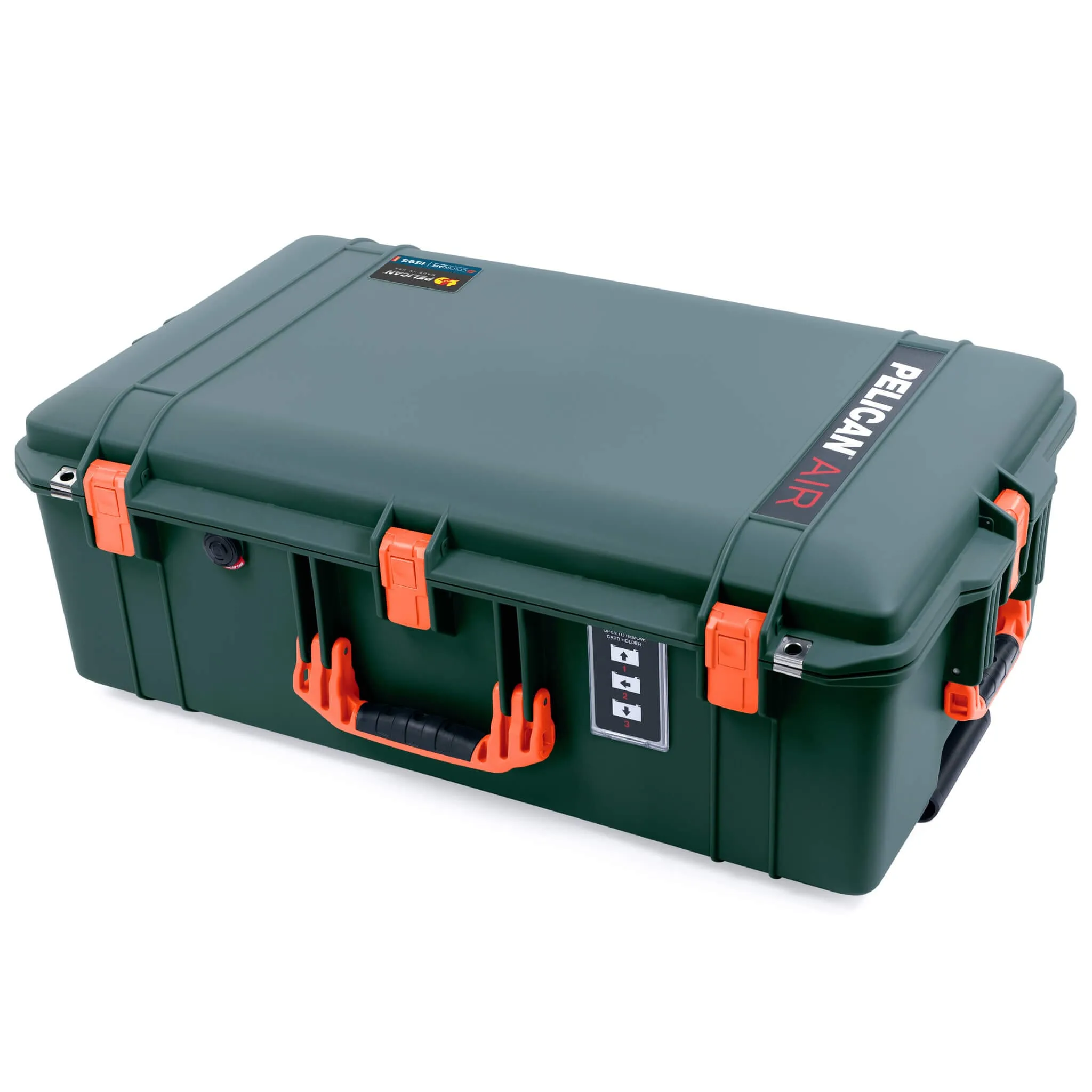 Pelican 1595 Air Case, Trekking Green with Orange Handles & Latches