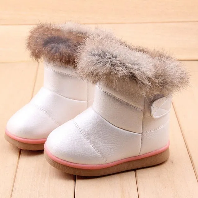 Winter Warm Plush Baby Girls Snow Boots